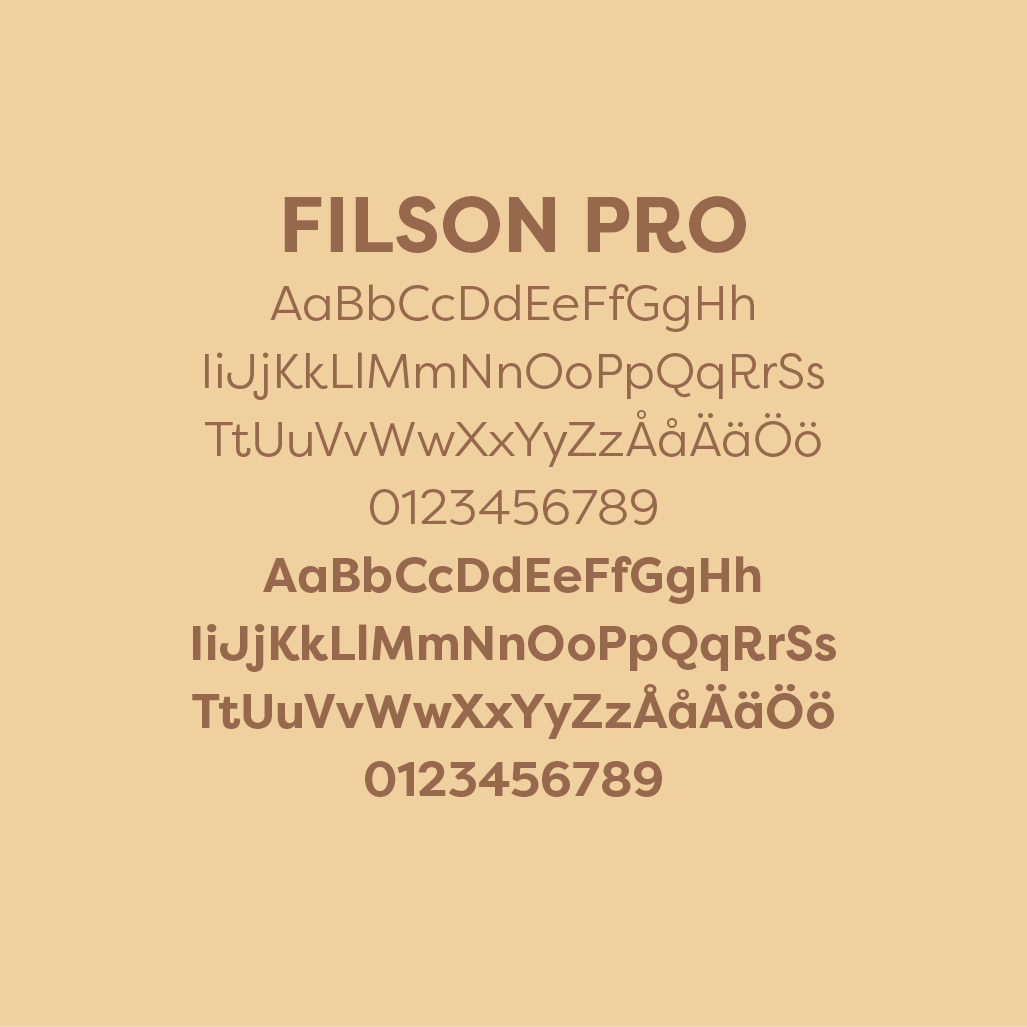 typografi för Strömpilen mot gul bakgrund