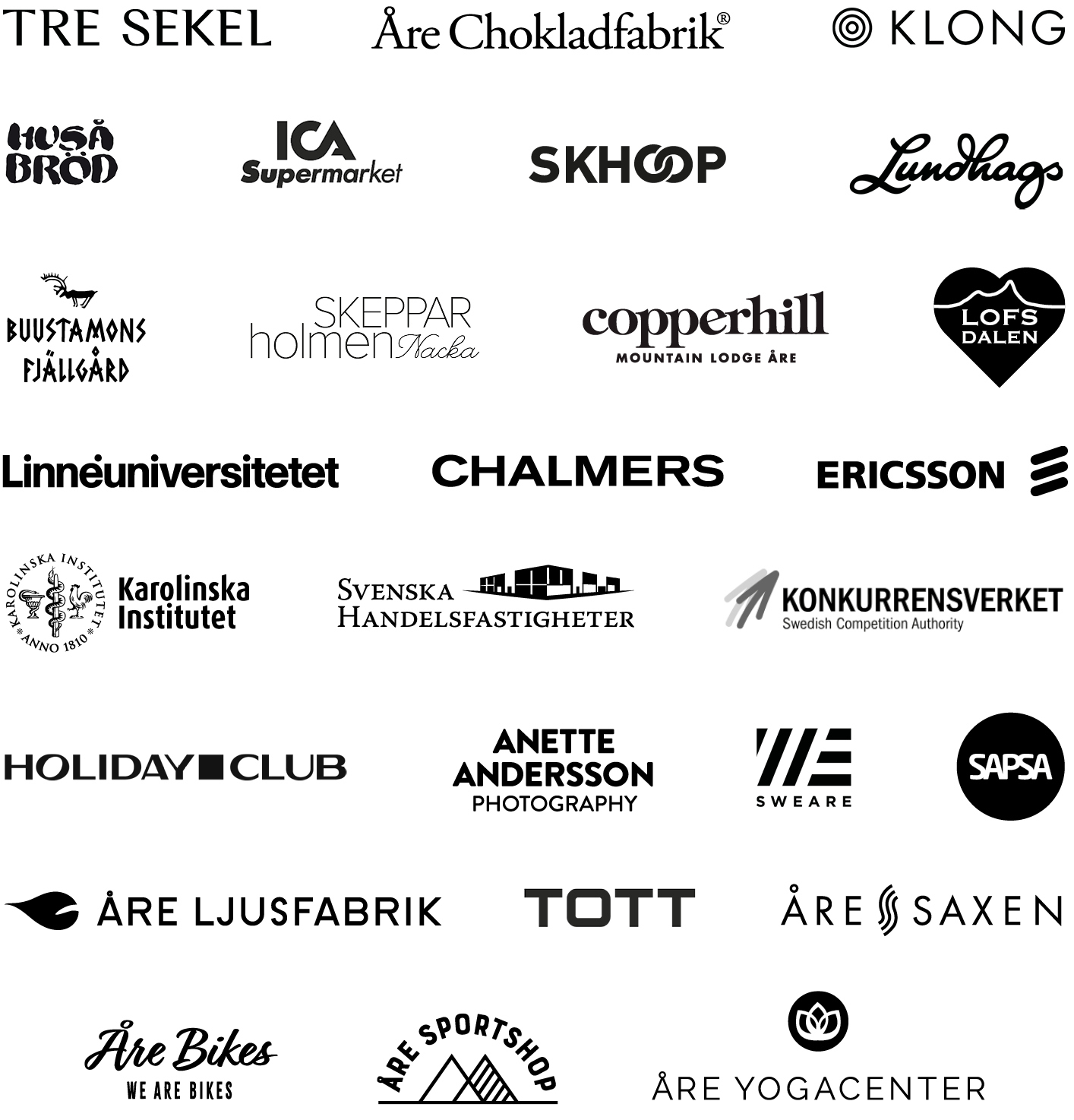 logotyper på kunder jag jobbat med